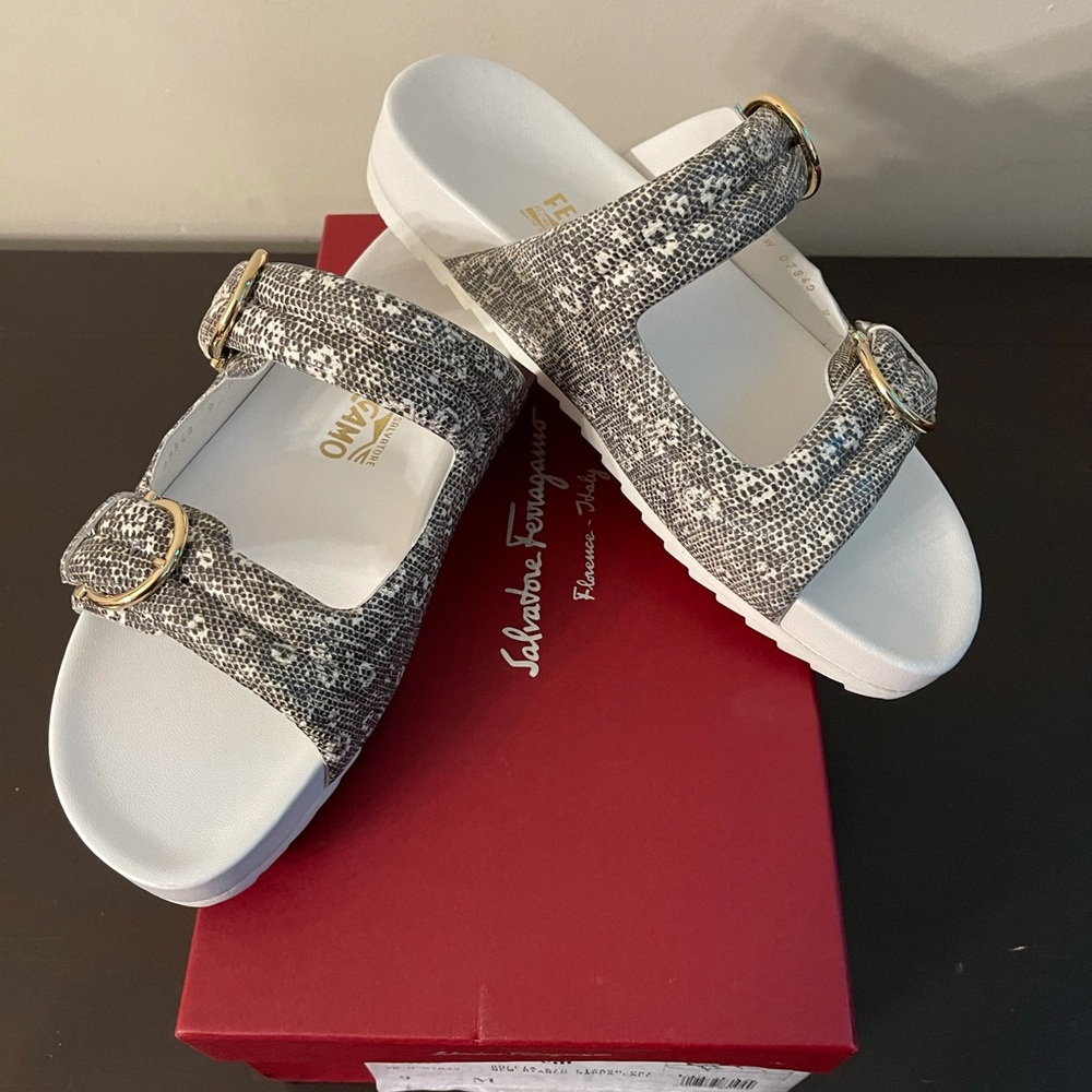 Salvatore Ferragamo - Lizard Print Slides